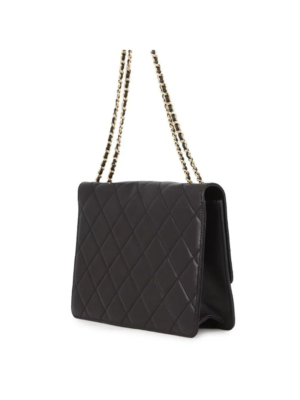 Chanel Chain Shoulder Bag Quilted CC Logo Coco Lock Double Black